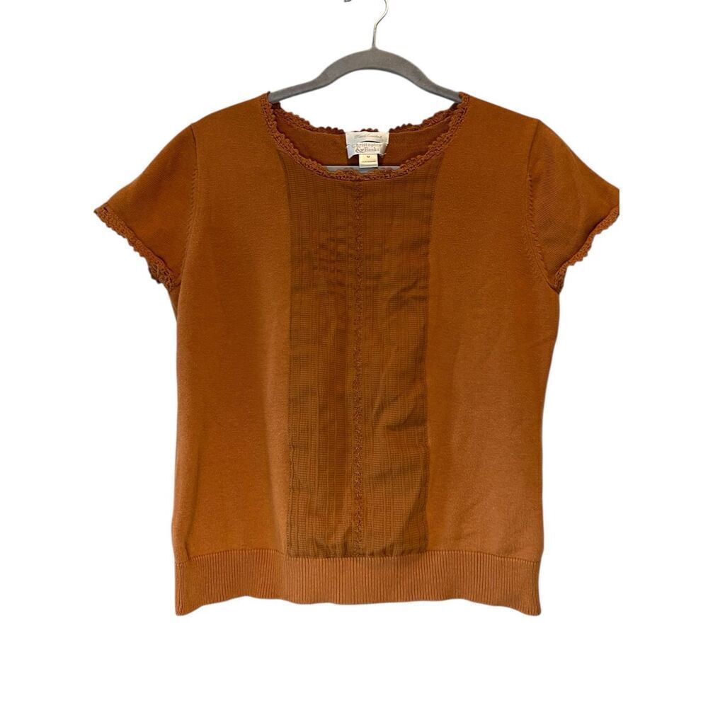 Christopher &Banks - Hand Crocheted Rust Colored Top- Medium/Small-